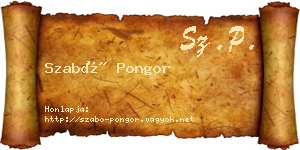 Szabó Pongor névjegykártya